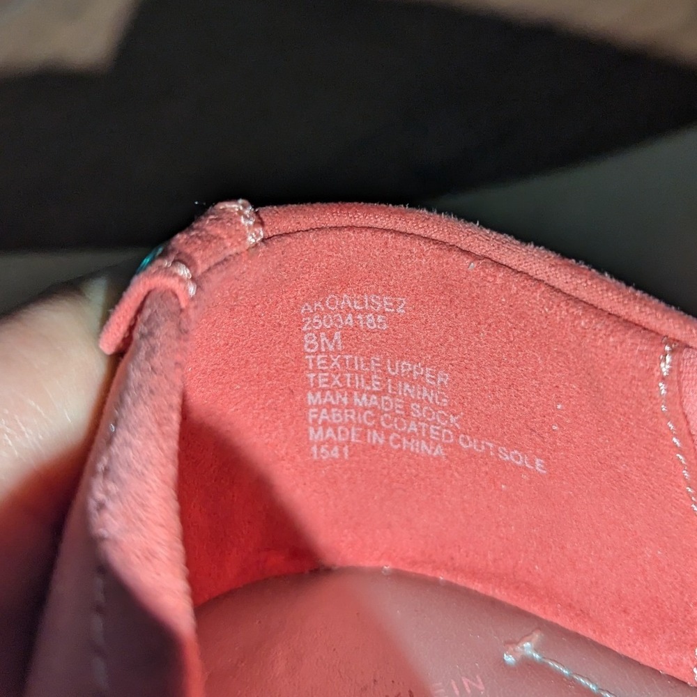Anne Klein AK Sport Alise Coral Pink Pointed Toe Flats Multi-Color Strap 8M - Picture 5 of 5